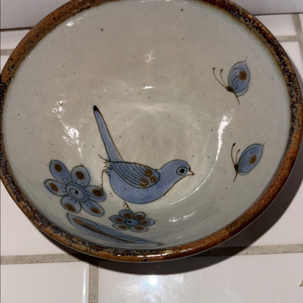 Ken Edwards Mexican TONALA POTTERY El Palomar 6.5” cereal bowl #5 🐈‍⬛